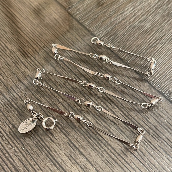 Vintage VENDOME Silver-tone Ball and twisted Bar Chain Necklace 16.25” - Picture 7 of 13